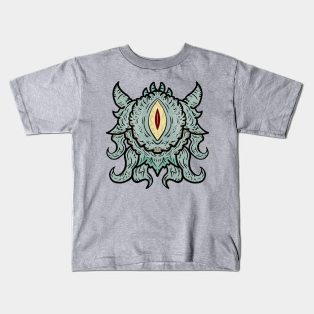 Beholder-Green Kids T-Shirt by SoraLorr